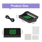 Car Heads Up Display, High-Definition Windshield Speedometer Projector, Car HUD Digital Speedometer, Universal Large Font Display HUD for Most Vehicles (Green) - Image 2