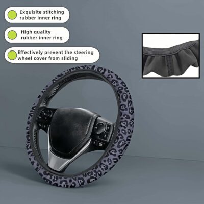 Leopard Print Steering Wheel Cover | Non Slip, Breathable Neoprene | Universal 15 Inch Fit (14.5"-15.5") | Comfort Grip | Fade Resistant | Easy Install-Comfort Grip for Cars, Trucks, SUVs - Image 8