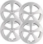 Premium Quality 15” Silver Hubcaps/Wheel Covers fits 2010-2015 Toyota Prius (Will NOT fit Prius C or Prius V), Heavy Duty Construction (Set of 4) 61167AMS-4