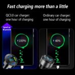 Car Charger 66W Super Fast Charging with USB PD&QC 3.0(Voltmeter&LED Lights) Universal Quick Charge for 12-24V Car Cigarette Lighter Plug,Compatible with iPhone 14 13 12,S22 S21 S20,iPad(Black) - Image 3