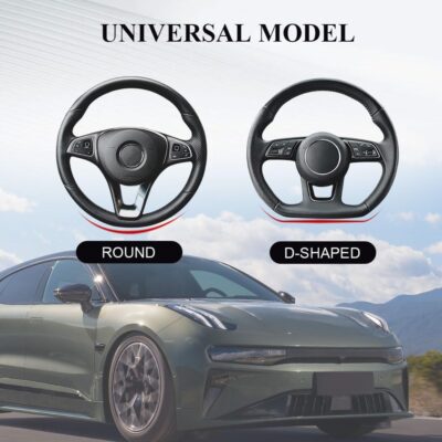 Car Steering Wheel Cover, Non-Slip Car Wheel Cover Protector, 15 inch Carbon Fiber Microfiber PU Leather Elastic Steering Wheel Protector for Men Women, Universal Auto Accessories (White) - Image 2