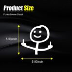 Car Fuck You Meme Large Vinyl Sticker Decal, Funny Personalised Cartoon Middle Finger Sticker, Fit for Cars Windows Bumpers Trucks Motorcycles or Any Other Smooth Surface (White Large) - Image 2