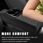 Yourkar Car Center Console Armrest Pillow, Waterproof Car Armrest Cover Cushion with Cup and Phone Holder, Memory Foam Arm Rest Box Protector for Most Vehicles, Car Accessories (Black) - Image 4