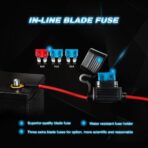 Nilight LED Light Bar Wiring Harness Kit 16AWG 12V On Off Waterproof Switch Power Relay Blade Fuse-2 Lead,2 Years Warranty (10020W), Black, Red, Blue, Green - Image 2