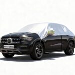 Half Car Cover for Windshield Ice & Snow - Windshield Snow Cover with Hail Protector, All-Weather Car Cover Fit for Cars & SUVs with Reflective Straps (SUV)