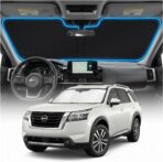 for Nissan Pathfinder Sun Shade Windshield Cover - Custom Fit Pathfinder Accessories 2022-2025 2026 Sunshade Foldable UV Protection & Heat Shield Sun Visor Accessories