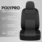 BDK PolyPro 2-Pack Front Car Seat Covers Set in Charcoal/Black - Front Seat Covers for Cars Trucks Vans SUVs Sedans, Easy to Install Front Car Seat Cover Protection, Universal Fit Car Accessories - Image 2