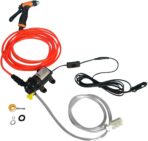 12V Portable Universal Car Washer Gun High Pressure Car Cleaner Electric Water Pump Kit Black