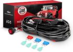 Nilight LED Light Bar Wiring Harness Kit 16AWG 12V On Off Waterproof Switch Power Relay Blade Fuse-2 Lead,2 Years Warranty (10020W), Black, Red, Blue, Green