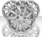Set of 4 16" 10 Twist Spoke Bolt-On Wheel Covers for Hyundai Elantra 2011-2015 - Silver