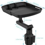 Larger Cup Holder Tray, 10 inch Car Food Tray for Eating, Detachable 3 in 1 Car Cup Holder Expander and 360° Rotating Car Cup Holder Tray Table with Phone Holder, Road Trip Essentials - Image 3