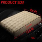 Car Armrest Cushion, Automotive Anti-Scratch Leather Memory Foam Center Console Pad Cover Protector Elbow Pillow Armrest Seat Box with Organizer Pockets Storage Bag, Universal Fit - Image 2