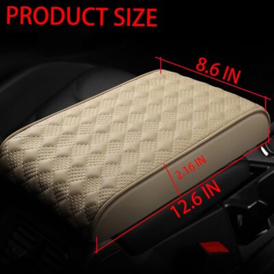 Car Armrest Cushion, Automotive Anti-Scratch Leather Memory Foam Center Console Pad Cover Protector Elbow Pillow Armrest Seat Box with Organizer Pockets Storage Bag, Universal Fit - Image 2