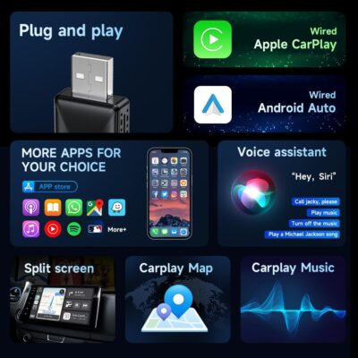 Mini Wireless Carplay Adapter 2026, Easy to Set Up and Upgrade Wired CarPlay&Android Auto to Wireless, Connects Quickly, Portable Mini Car Play Dongle, Fit for Cars with Built-in CarPlay - Image 4