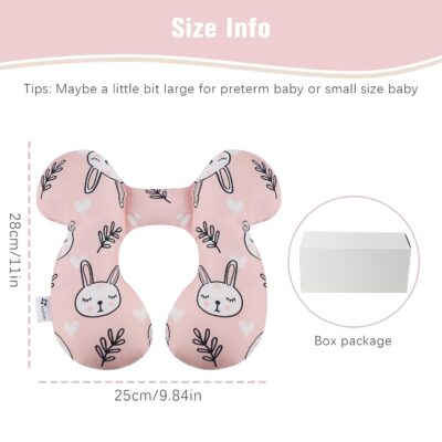 vocheer Baby Travel Pillow(Upgraded), Head and Neck Support Pillow for Pushchair, Car Seat,Stroller, Bouncer, Cotton (White Bear) - Image 6