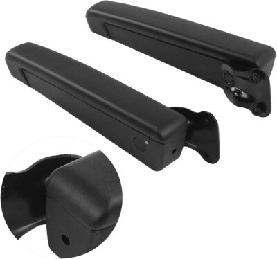 Adjustable Car Armrest for Automobiles Trucks, Pair Car Adjustable Seat Armrest Shock PU Sponge Black Universal for Automobiles Trucks - Image 2