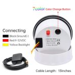 ARTILAURA GPS Speedometer 85mm 3-3/8" 7 Color 120MPH Gauge with GPS Antenna Odometer Waterproof for AUTO Car Truck Boat Marine (All Black) - Image 6