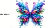 2 pcs Colorful and Vivid Butterflies Funny Car Bumper Sticker,6 Inch Vinyl Decal, Waterproof,Die-Cut for Cars,Windows,Laptops - Colorful - Image 3