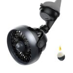 Portable Car Fan with Strong Suction and 4 Speeds,USB Dashboard Cooling Air Wall Fan for Sedan SUV RV Auto Vehicles Home, Window, Windshield, Bathroom, 4.92ft Cord, 5V, Quiet, Bonus Aroma Function