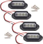 4 PACK License Plate Light, 12V 6-SMD LED License Plate Lamp Taillight for Truck SUV Trailer Van, Step Courtesy Lights, Dome/Cargo Lights
