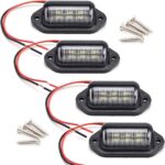 4 PACK License Plate Light, 12V 6-SMD LED License Plate Lamp Taillight for Truck SUV Trailer Van, Step Courtesy Lights, Dome/Cargo Lights