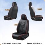Coverado Seat Covers, Car Seat Covers Full Set, Leather Seat Covers for Cars, Automotive Seat Covers Car Seat Protector Car Accessories Fit for Most Sedans SUV Pick-up Truck(Black&Red) - Image 5