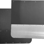 Pair Universal Mud Flaps w/Stainless Steel Plates for Semi-Truck Trailer Truck, 24x24 Splash Guard with Heavy Duty Mud Flap Weights Bottom Chrome for Peterbilt Kenworth Volvo (24in x 24in)