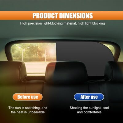 Car Rear Window Sunshade for Baby, Glare & UV Protection Rear Windows Sun Shade Covers with Suction Cups, Universal Auto Sun Blocker Cooling Accessories for Vehicles Privacy Protection (9972) - Image 5