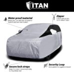 Titan Lightweight Poly 210T Car Cover for Large SUV 207-212" Waterproof, UV Protection, Scratch Resistant, Driver-Side Zippered Opening. Fits Escalade, Sequoia, Yukon and More. - Image 4
