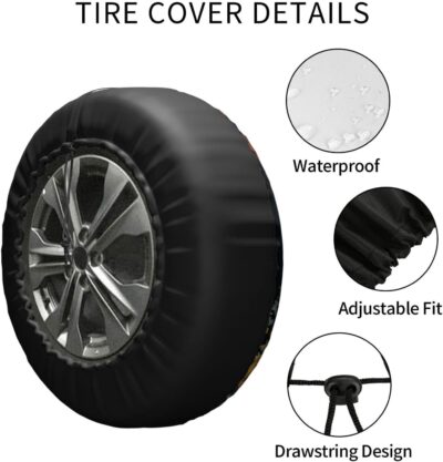 River Mountains at Night Spare Tire Cover Weatherproof Universal Wheel Protectors Camper Tire Covers for Rv Trailer SUV, Truck Travel Trailer Accessories (14 inch) - Image 7