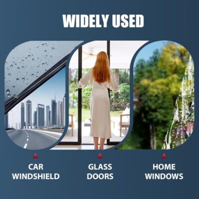 D1 Glass Polishing Liquid, 2025 New Car Glass Oil Film Remover and Auto Scratch Repair Compound, Car Glasses Polishing Compound, Anti-Fog Hydrophobic Coating Spray with Sponge (black-1pcs) - Image 7