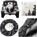 Abstract Moon Spare Tire Cover Mountain Tree Waterproof Dust-Proof Universal Spare Wheel Tire Covers 15 Inch Fit for RV Trailer Truck Jeep Rv SUV Truck Camper Travel Trailer Accessories - Image 5