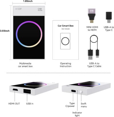 Wireless CarPlay Adapter with YouTube Netflix TikTok, Carplay Ai Box Wireless Carplay & Android Auto, WiFi Bluetooth and HDMI Output, Only for Cars with Wired CarPlay &Wired Android Auto - Image 6