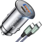 AINOPE 67.5W Car Charger USB C Fast Charge for iPhone 17 Pro Max, PD 45W USB C Car Charger Fast Charging【Mini &Metal】Cigarette Lighter Adapter USB-C Charger for Samsung Galaxy S26 S25 for iPhone16 15