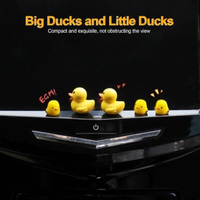 20 Pcs Mini Ducks Car Dashboard Decors, Cute Rearview Mirror Ornaments, Funny Interior Car Accessories with Adhesive Stickers for Automotive Window Home Garden Decorations - Image 4