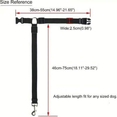 Pet Car Seat Belt for Backseat, Retractable Dog Safety Leash with Tether - Adjustable Polyester Vehicle Harness for Small Medium Dogs & Cats, Car Travel Accessories - Image 6