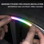 20Pcs Car Wheel Hub Reflective Sticker,Reflective PVC Wheel Eyebrow Stickers, Night Safety Warning, Anti-Scratch, Waterproof, Outdoor Use - Image 4