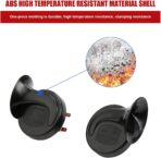 2PCS 300DB Super Loud Train Horns, 12V Waterproof Air Horns Replacement Kit, Car Air Electric Snail Double Horn, Automotive Accessories Universal for Car, Motorcycle, Truck, Bike, Boat (Red) - Image 2