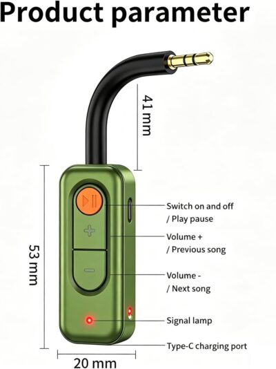 Bluetooth 5.4 Audio Receiver,3.5mm AUX Wireless Audio Adapter,Bluetooth Receiver for Car,Home Stereo,TV,Computer,Gym,Support aptX Low Latency - Image 2