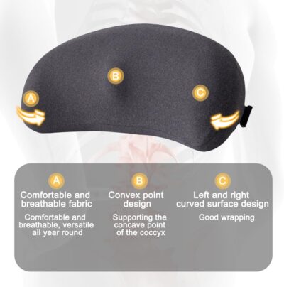 Mandark Car Seat Cushion, Memory Foam Vehicle Driver Seat Pad for Back & Sciatica Pain Relief, Comfortable Lumbar pillow for Driving, Office Chair, Wheelchair, Universal for SUV, Truck, RV (Dark Gray) - Image 3