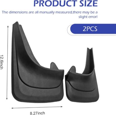 2PCS Car Mud Flaps, Anti-Scratch & Anti-Collision Vehicle Mud Flaps, Front Rear Tire Splash Guards, Universal for Most Cars, Trucks, SUVs (Black) - Image 2