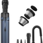 Chuboor Car Vacuum Cleaner High Power Cordless Rechargeable, 16000PA Powerful Handheld Vacuum, Portable Mini Vacuum with LED SOS Light, Small Hand Held Vacuuming Cordless, Dust Busters(P16-Blue)
