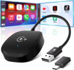 XHU Wireless CarPlay Adapter, CarPlay Wireless Adapter Supports Netflix, YouTube, and TikTok Stream Media Play, for OEM Wired CarPlay to Wireless Dongle, Only Fits for iOS 10+ Phone & Cars from 2016