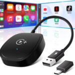 XHU Wireless CarPlay Adapter, CarPlay Wireless Adapter Supports Netflix, YouTube, and TikTok Stream Media Play, for OEM Wired CarPlay to Wireless Dongle, Only Fits for iOS 10+ Phone & Cars from 2016