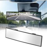 Rear View Mirror, Chrome Anti-glare Panoramic Rear Mirrors Universal 12 Inch Convex Car Interior Clip on Extra Big Wide Angle Rearview Mirror Extender to Reduce Blind Spot for Car SUV Trucks