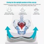 Seat Cushion and Lumbar Support Pillow for Office Chair, High-Elastic Memory Foam Car Chair Cushions, 4.7" Extra Thick Back Support for Long Sitting, Breathable Washable Cover（color blocking） - Image 4