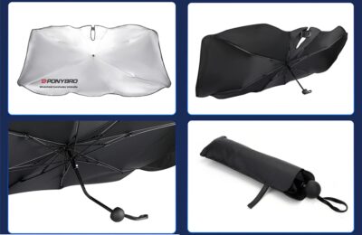 Foldable Windshield Sun Shade Umbrella for Cars,SUVs, MiniTrucks and Vans,Universal Fit Sturdy Frame Sunshade with UV 100% Block & Heat Insulation, Full-Coverage Sunshade 57" x 31.5" inches. - Image 7