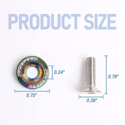 JDMSPEED 20 Pcs Neo Chrome CNC Billet Aluminum Fender Washer Engine Bay Dress Up Kit - Image 4