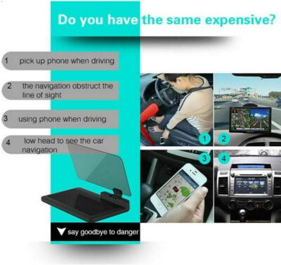 MACHSWON 6" Screen Universal Car HUD Head Up Display Projector Phone Navigation GPS Holder - Image 4