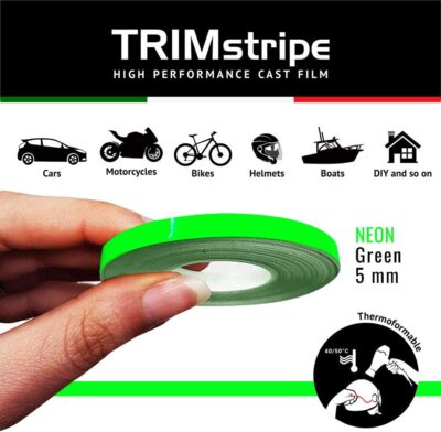 4R Quattroerre.it 10477 Trim Stripes Adhesive Strips for Cars, Neon Green, 5 mm x 10 mt - Image 2